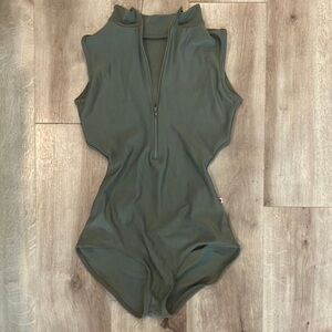 Yumiko green charlotte high neck leotard